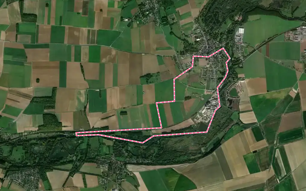 Vue satellite de Vecquemont avec ses contours administratifs