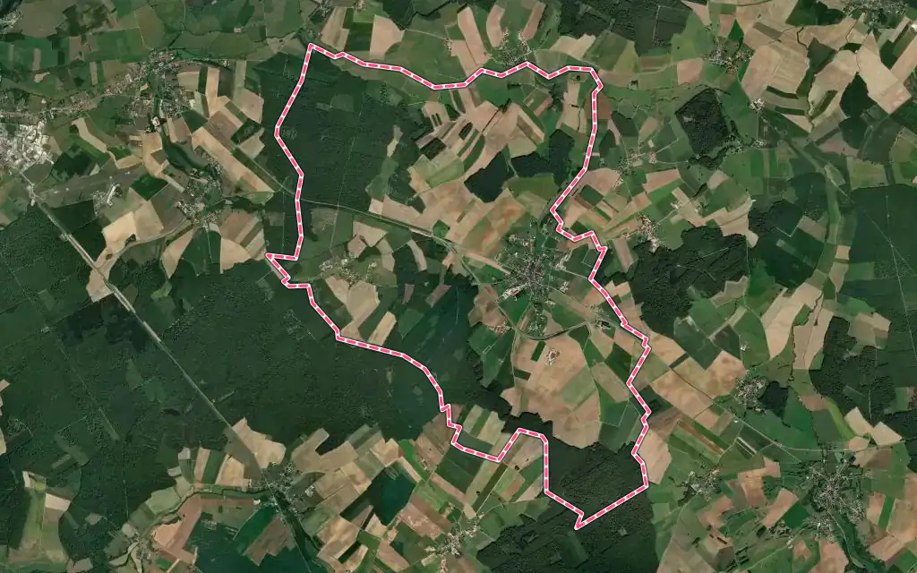 Vue satellite de Velesmes-Échevanne avec ses contours administratifs