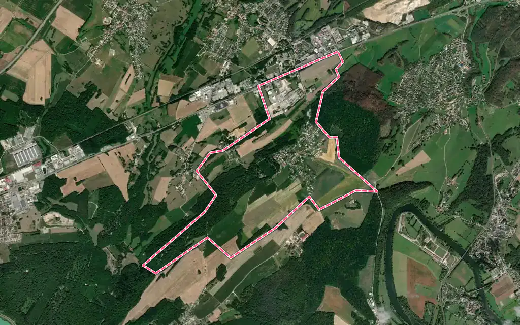 Vue satellite de Velesmes-Essarts avec ses contours administratifs