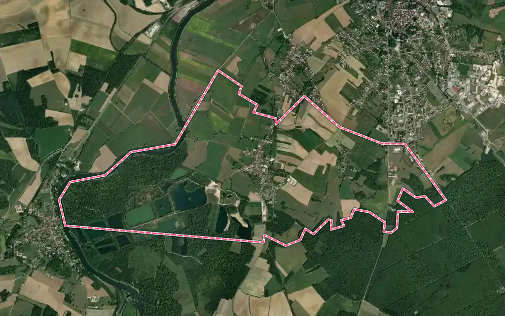 Vue satellite de Velet avec ses contours administratifs