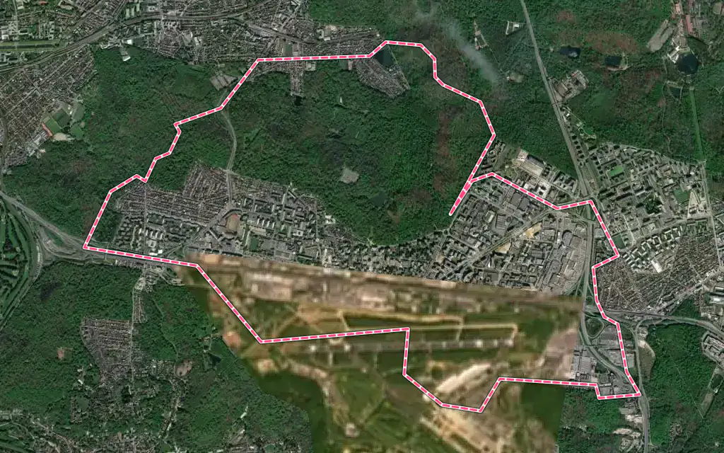 Vue satellite de Vélizy-Villacoublay avec ses contours administratifs