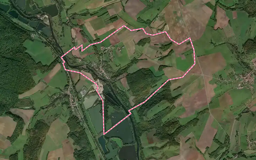 Vue satellite de Velle-sur-Moselle avec ses contours administratifs