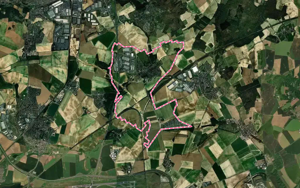 Vue satellite de Vémars avec ses contours administratifs