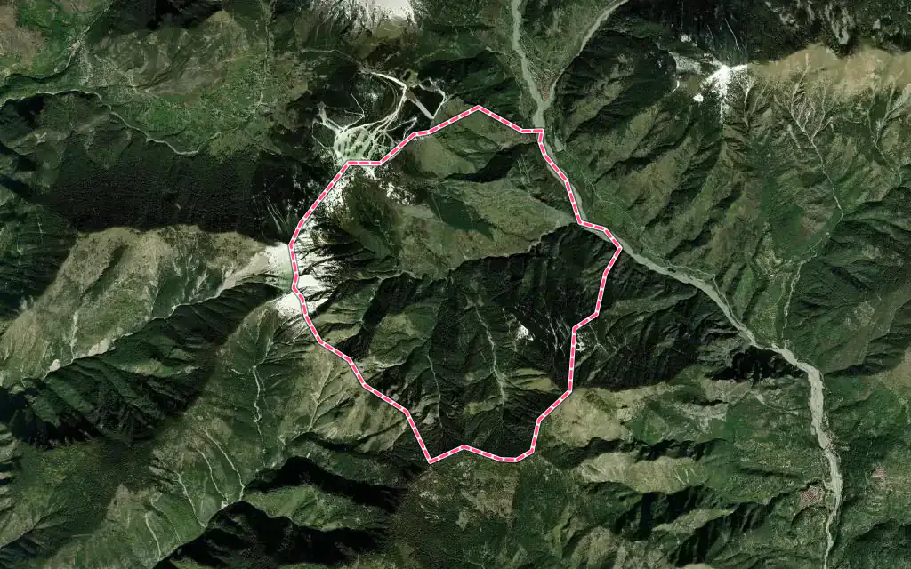 Vue satellite de Venanson avec ses contours administratifs