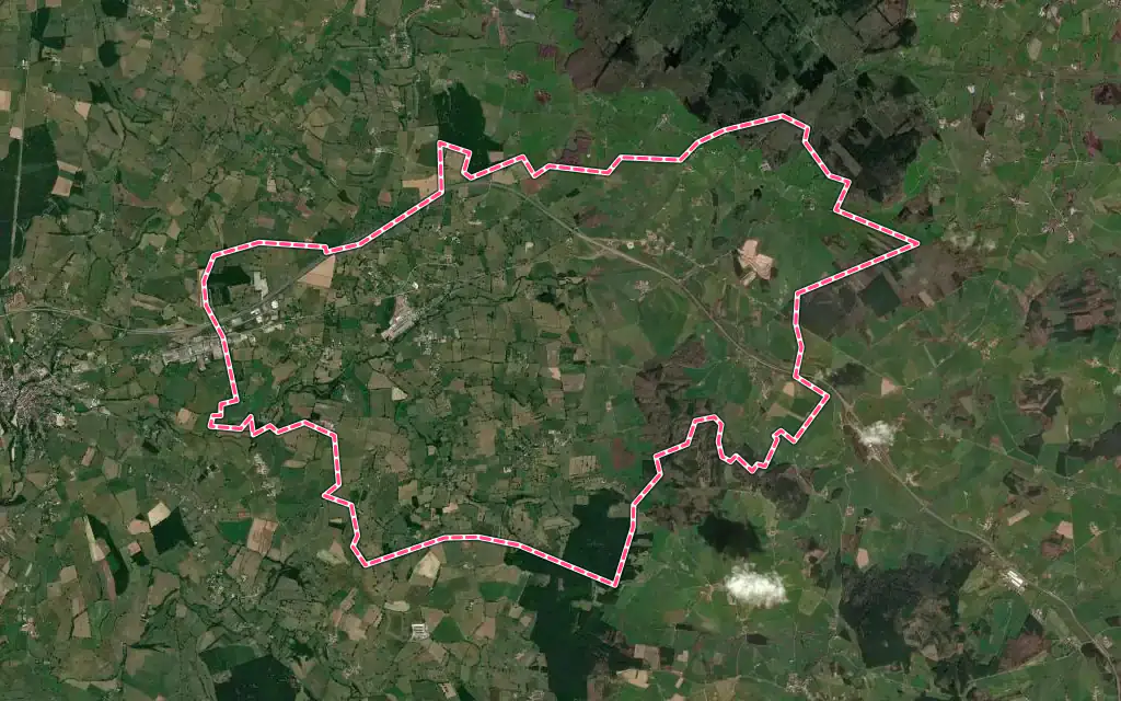Vue satellite de Vendenesse-lès-Charolles avec ses contours administratifs