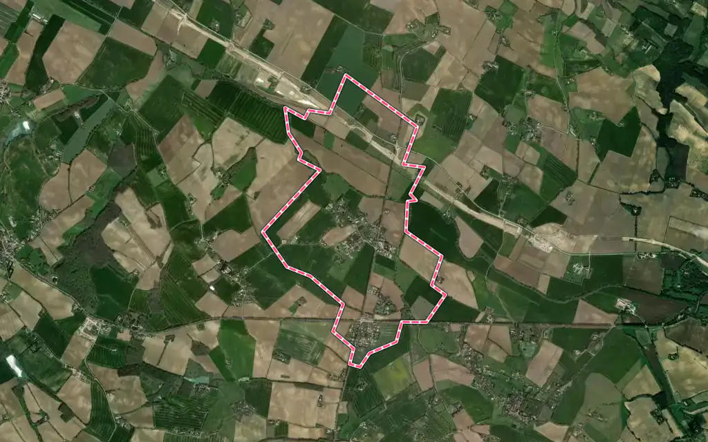 Vue satellite de Vendine avec ses contours administratifs