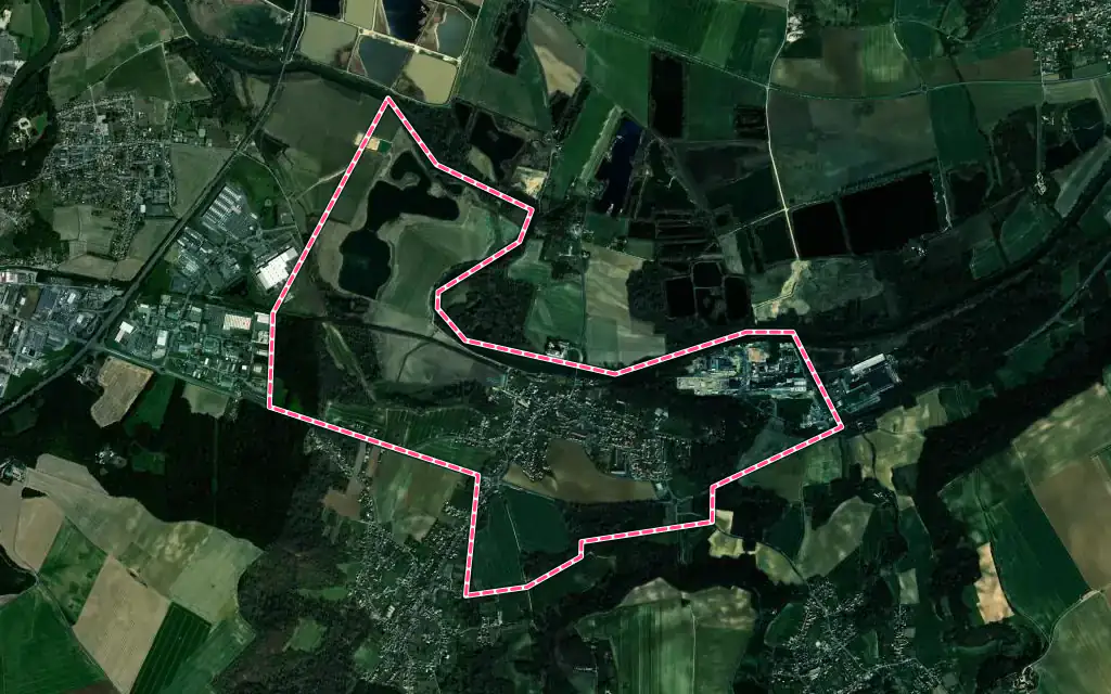 Vue satellite de Venizel avec ses contours administratifs