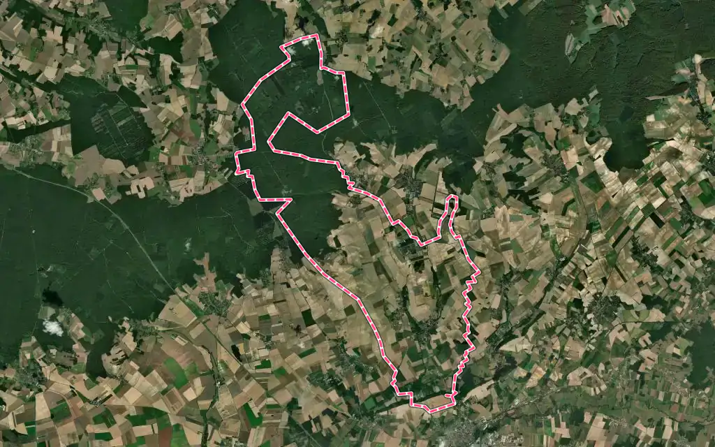 Vue satellite de Venizy avec ses contours administratifs