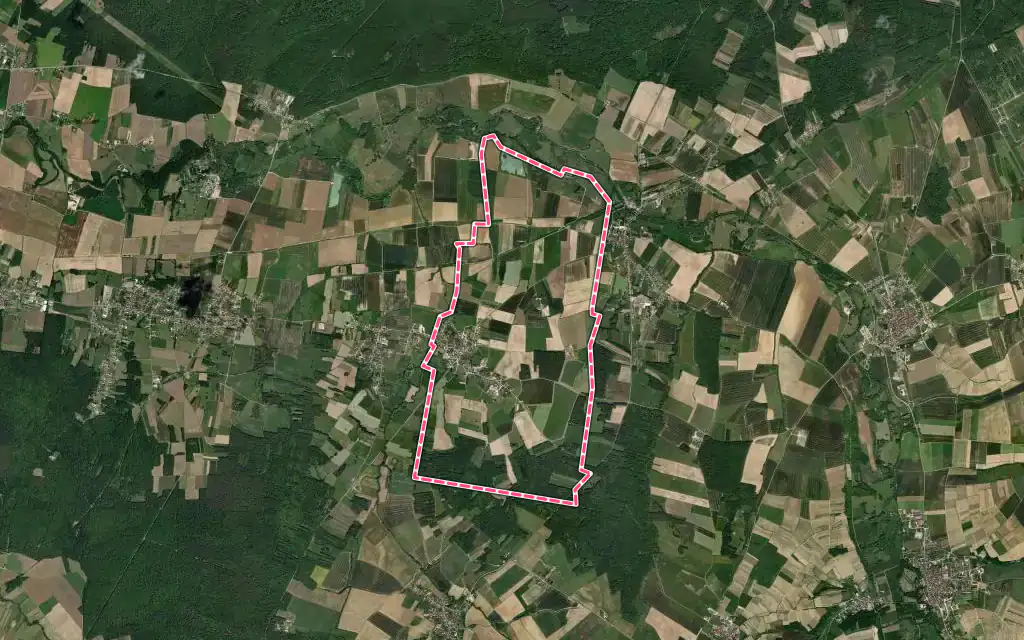 Vue satellite de Venouse avec ses contours administratifs