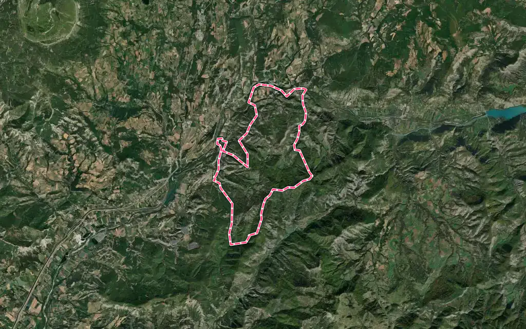 Vue satellite de Venterol avec ses contours administratifs