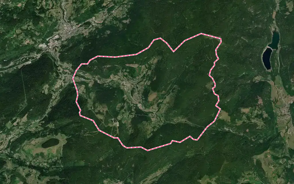 Vue satellite de Ventron avec ses contours administratifs