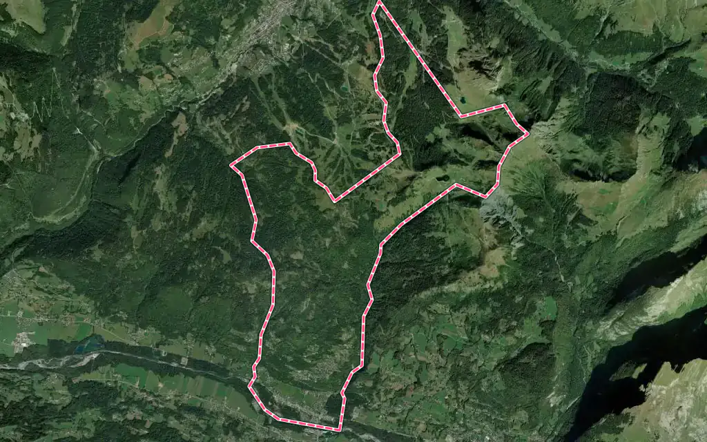 Vue satellite de Verchaix avec ses contours administratifs