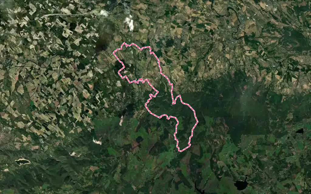 Vue satellite de Verdalle avec ses contours administratifs