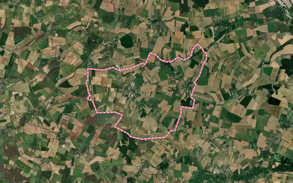 Vue satellite de Verdille avec ses contours administratifs