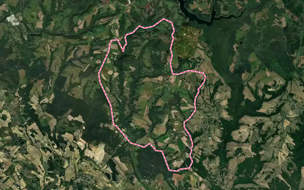 Vue satellite de Verdun-en-Lauragais avec ses contours administratifs
