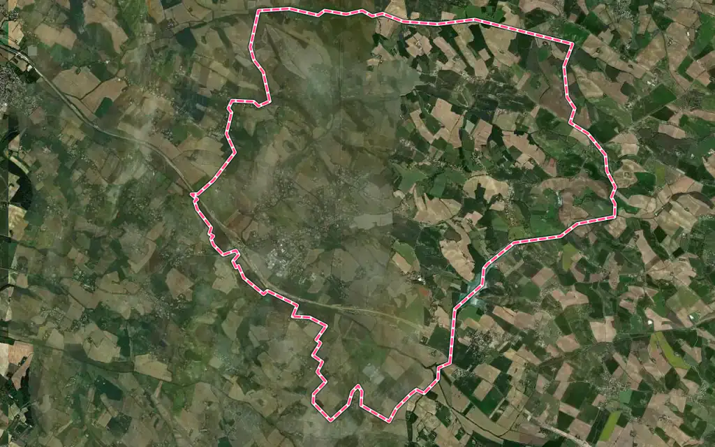 Vue satellite de Verfeil avec ses contours administratifs