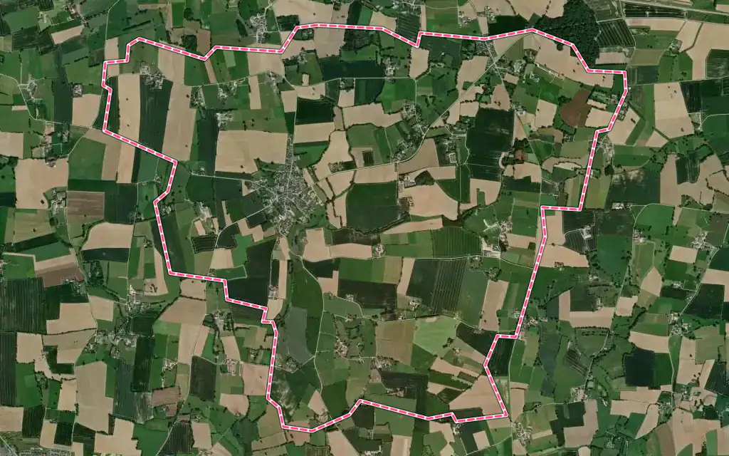 Vue satellite de Vergéal avec ses contours administratifs
