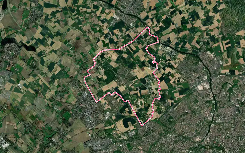 Vue satellite de Verlinghem avec ses contours administratifs