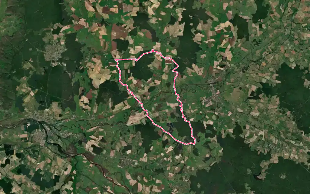 Vue satellite de Verneuil avec ses contours administratifs