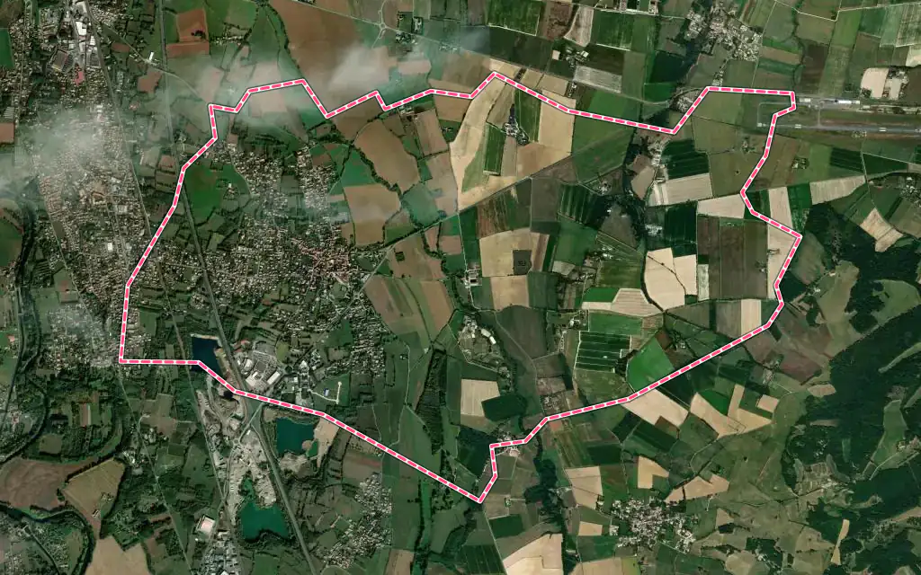 Vue satellite de Verniolle avec ses contours administratifs