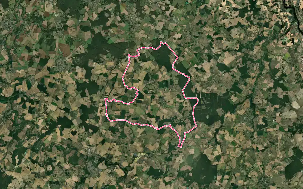 Vue satellite de Vernon avec ses contours administratifs