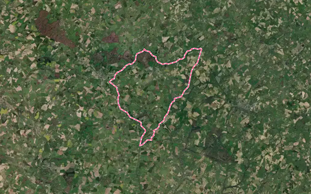 Vue satellite de Vernoux-en-Gâtine avec ses contours administratifs