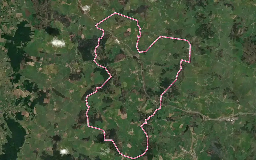 Vue satellite de Verosvres avec ses contours administratifs