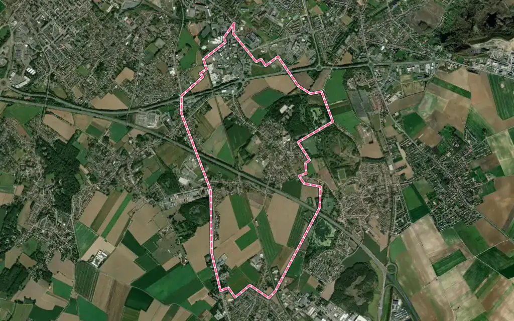 Vue satellite de Verquigneul avec ses contours administratifs