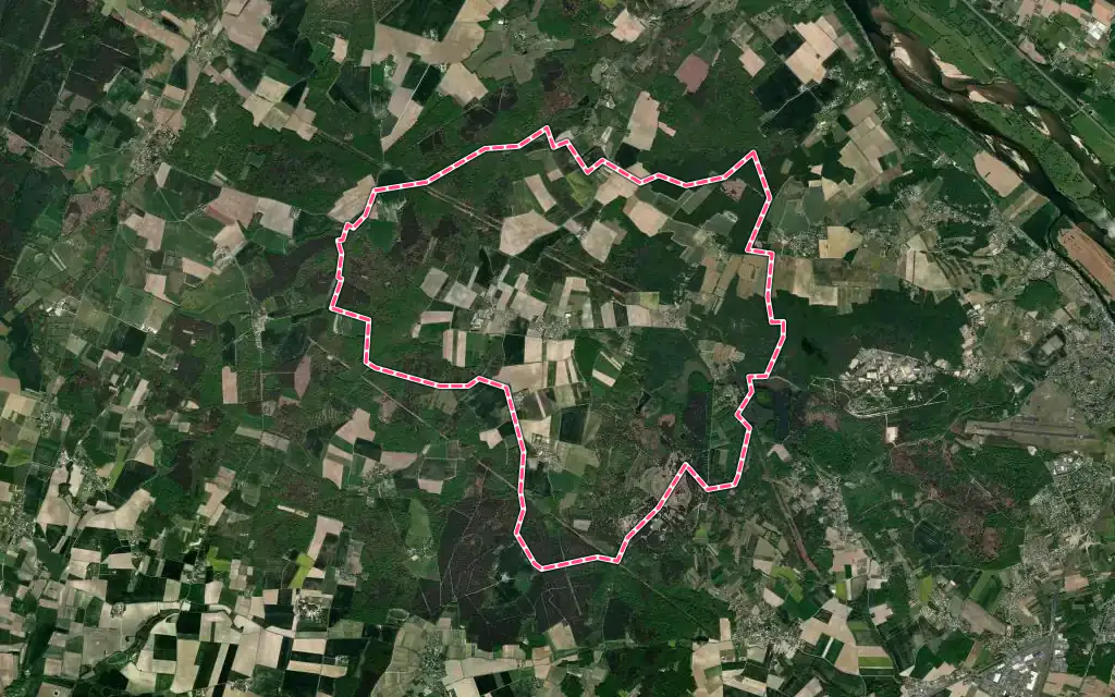 Vue satellite de Verrie avec ses contours administratifs