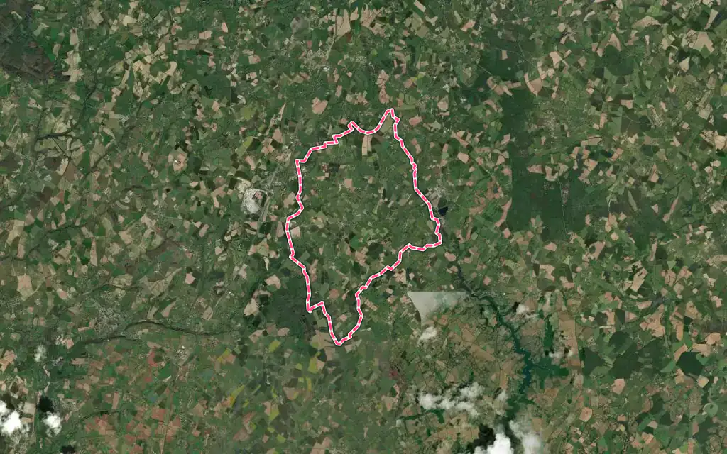 Vue satellite de Verruyes avec ses contours administratifs