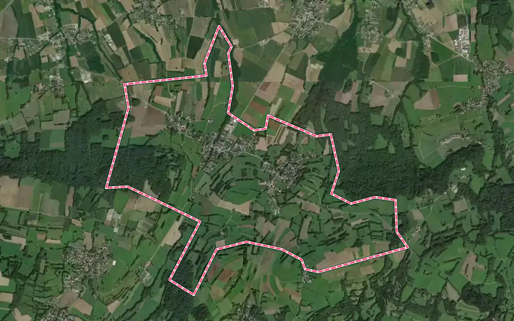 Vue satellite de Vers avec ses contours administratifs