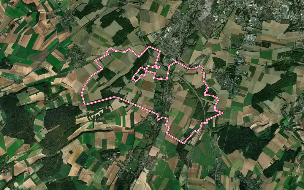Vue satellite de Vers-sur-Selle avec ses contours administratifs