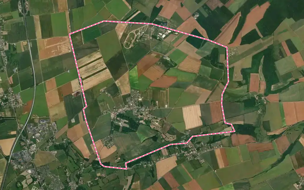 Vue satellite de Versainville avec ses contours administratifs