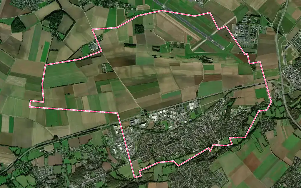 Vue satellite de Verson avec ses contours administratifs