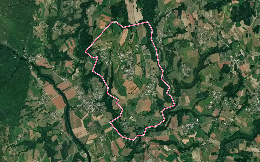 Vue satellite de Versonnex avec ses contours administratifs