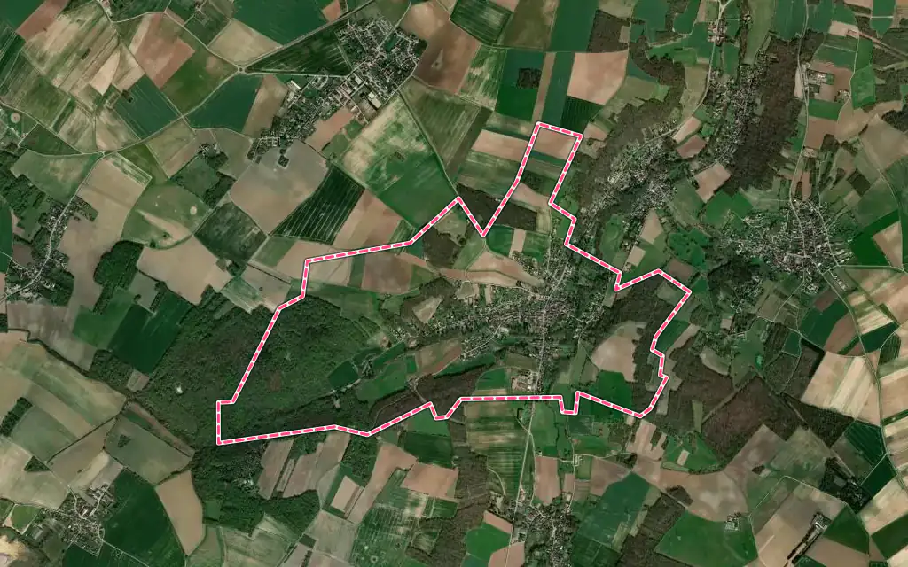 Vue satellite de Vert avec ses contours administratifs
