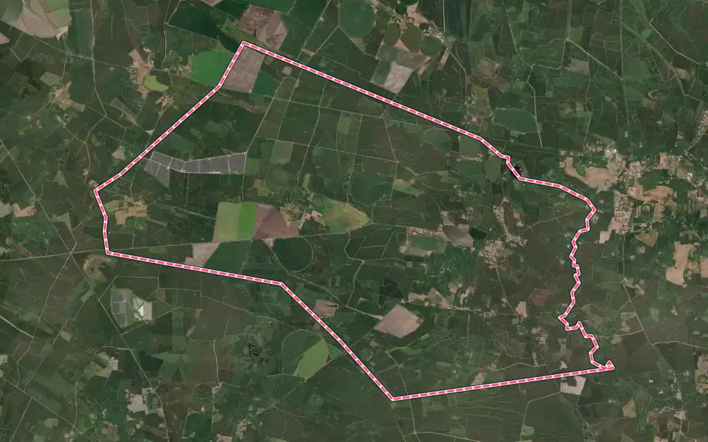 Vue satellite de Vert avec ses contours administratifs