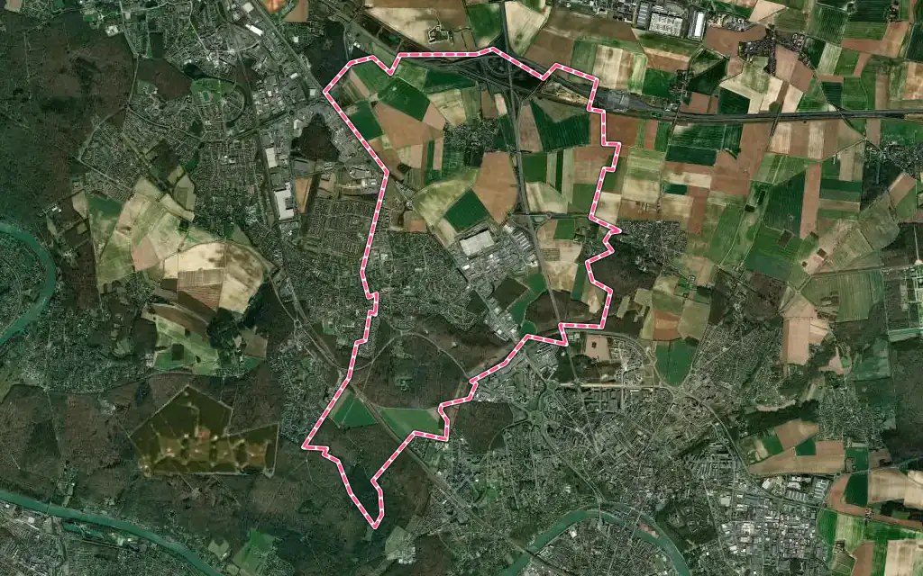 Vue satellite de Vert-Saint-Denis avec ses contours administratifs