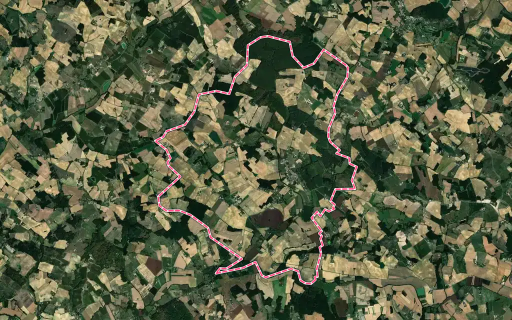 Vue satellite de Verteuil-d'Agenais avec ses contours administratifs