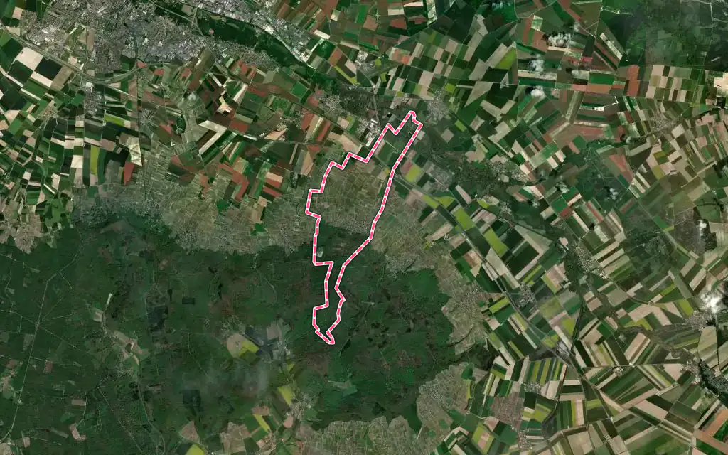 Vue satellite de Verzenay avec ses contours administratifs
