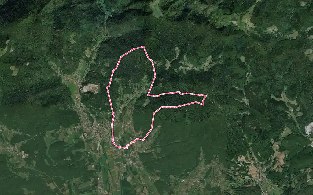 Vue satellite de Vescemont avec ses contours administratifs