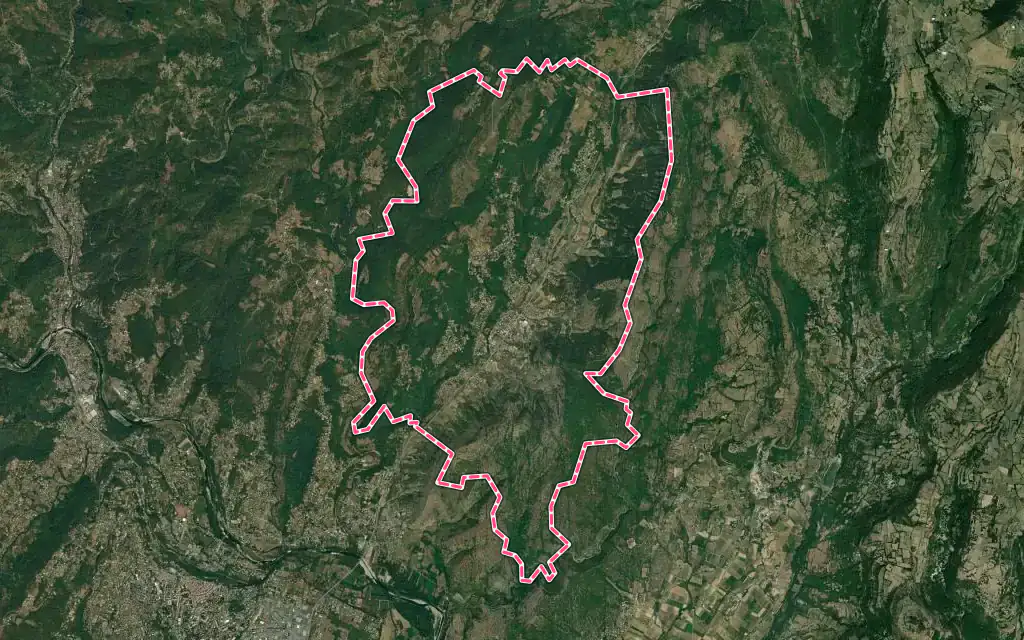 Vue satellite de Vesseaux avec ses contours administratifs
