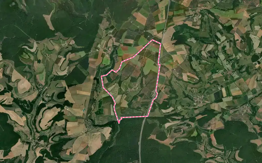 Vue satellite de Vesvres-sous-Chalancey avec ses contours administratifs
