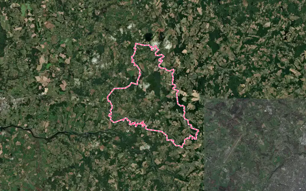 Vue satellite de Veyrac avec ses contours administratifs