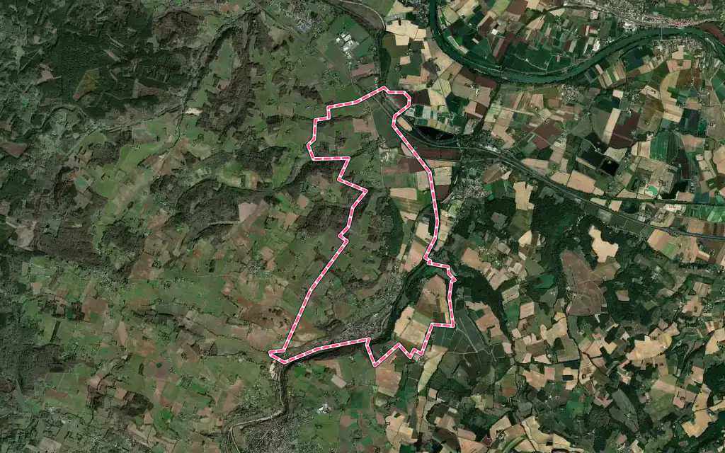 Vue satellite de Vianne avec ses contours administratifs