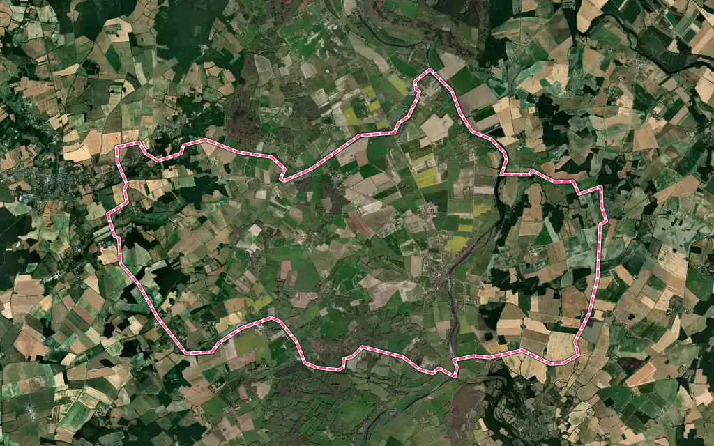 Vue satellite de Vicq-sur-Gartempe avec ses contours administratifs