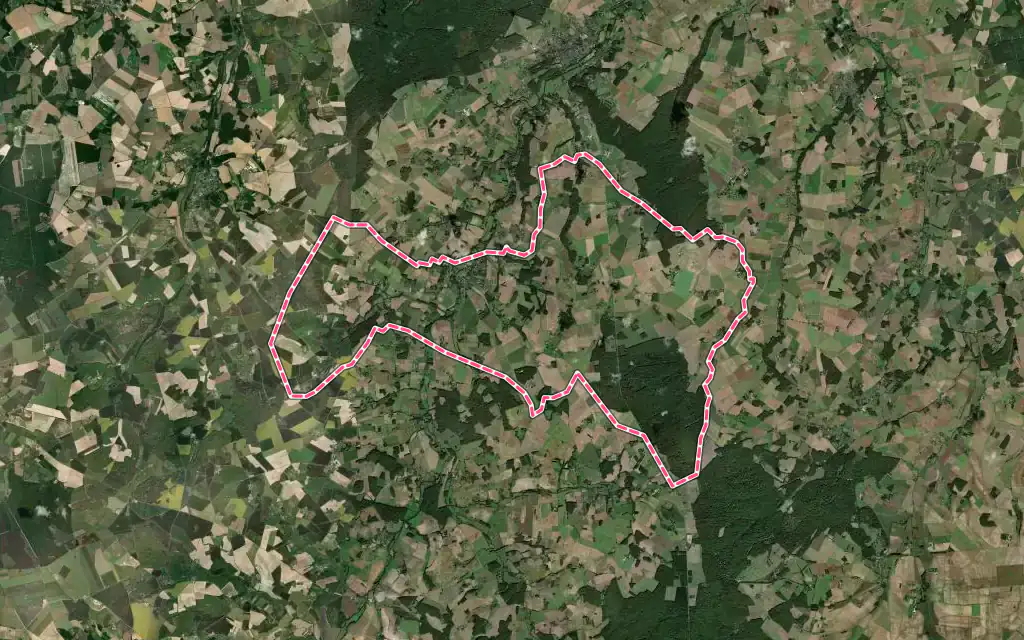 Vue satellite de Vicq-sur-Nahon avec ses contours administratifs