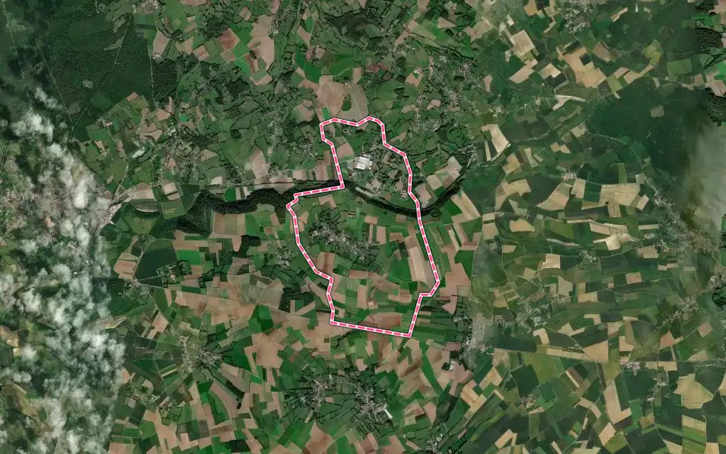 Vue satellite de Vieil-Moutier avec ses contours administratifs