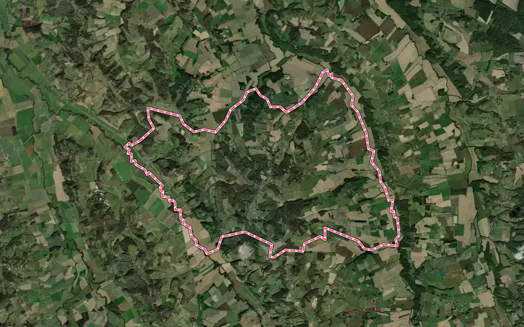 Vue satellite de Viella avec ses contours administratifs