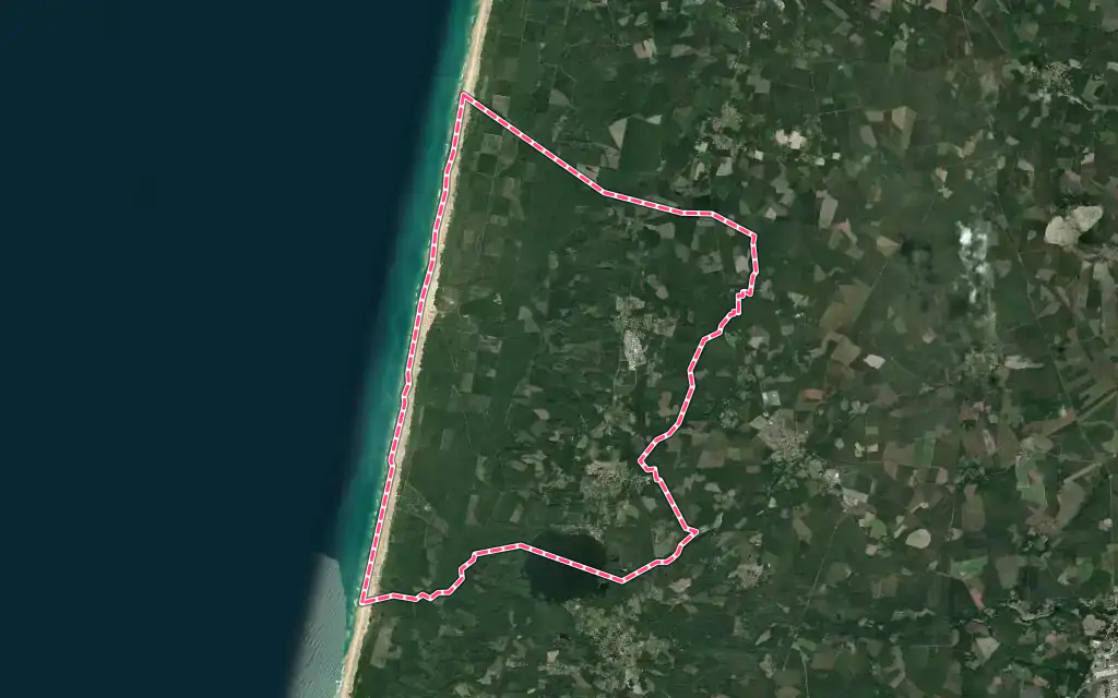 Vue satellite de Vielle-Saint-Girons avec ses contours administratifs